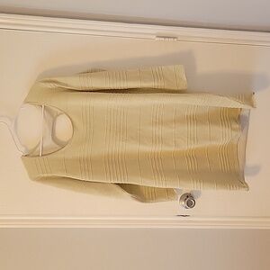 Dots 2X Beige Open-Back Sweater Dress with Metallic Accents